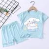 Sanrio Child Pajama Sets Cinnamoroll Cartoon Print Short Two Piece Suit Boys Girls Summer Casual Housewear Kawaii Kids Clothing