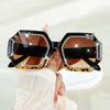 Large Square Women's Luxury Rhinestone Fashion Gradient Darkening Props Makeup Fashion SunGlasses