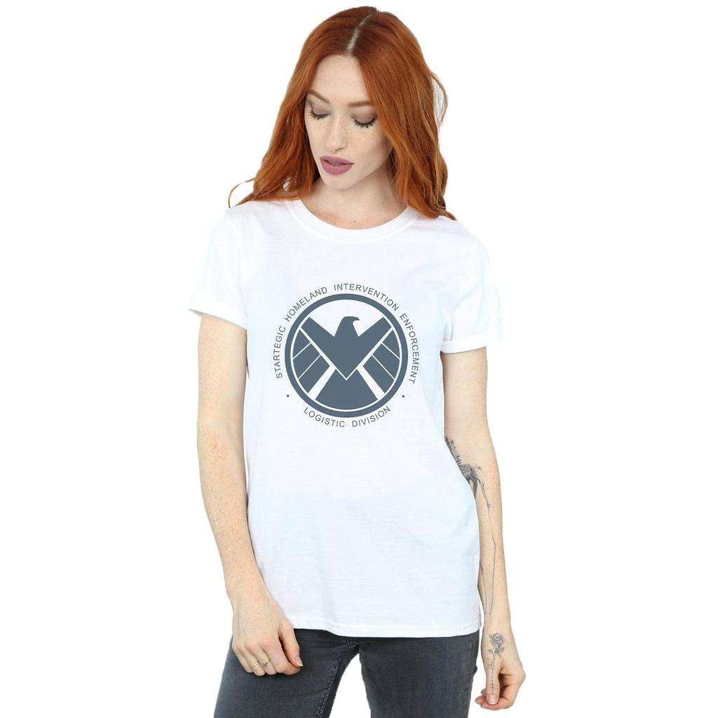 Marvel Womens/Ladies Agents Of SHIELD Logistics Division Cotton Boyfriend T-Shirt