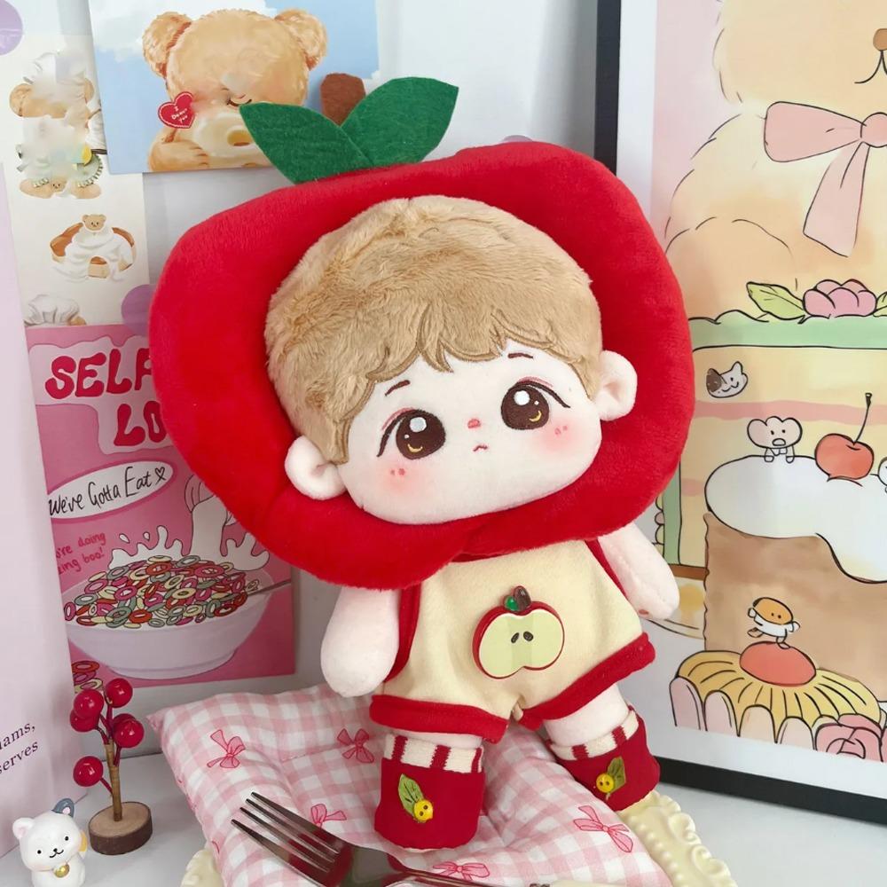 1 Set Red Set 20cm Cotton Doll Clothes Tomato Skirt Plush Doll Clothes Doll Accessories
