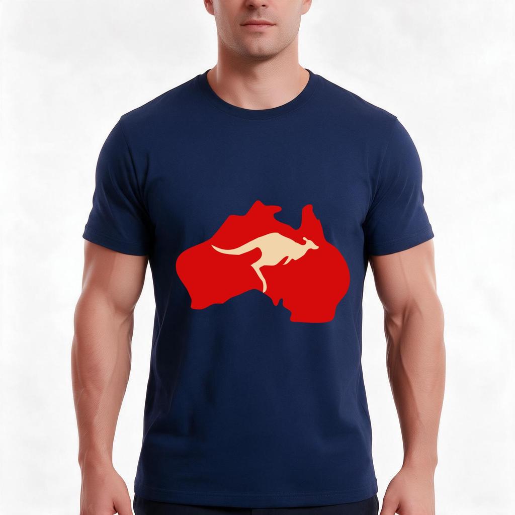 Australian Map With A Kangaroo Tshirt Summer Casual Cotton Tee Oversized Streetwear Tops Vintage Graphic Print 100 Cotton