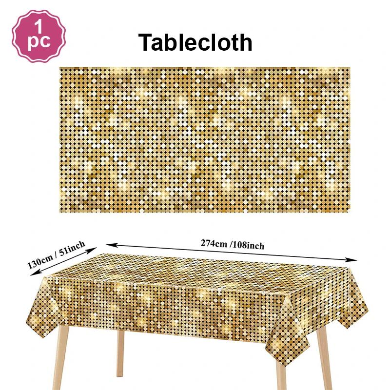 70s 80s 90s Disco Birthday Party Decoration Plastic Tablecloth Disco Mirror Ball Cake Topper Decoration Wedding Hanging Pendants