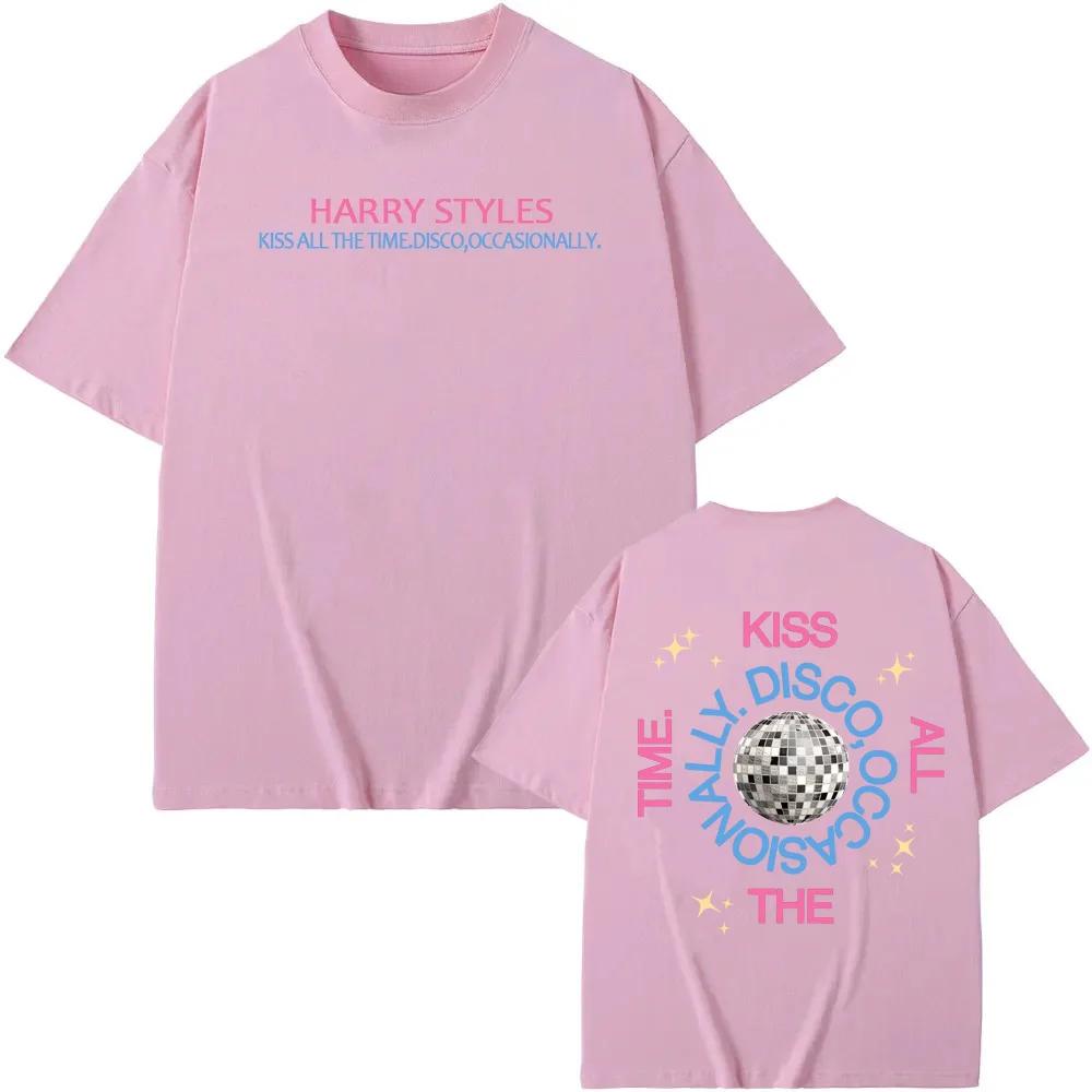 

HarryStyle New Album Print Tee Album Kiss All The Time High Quality TEE Summer Harajuku 100cotton Casual Round Neck Tees 4XL