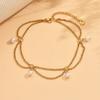 Steel Golden Tassel Pendant Pearl Anklets For Women Lady New Waterproof Foot Chains Jewelry PartyGift