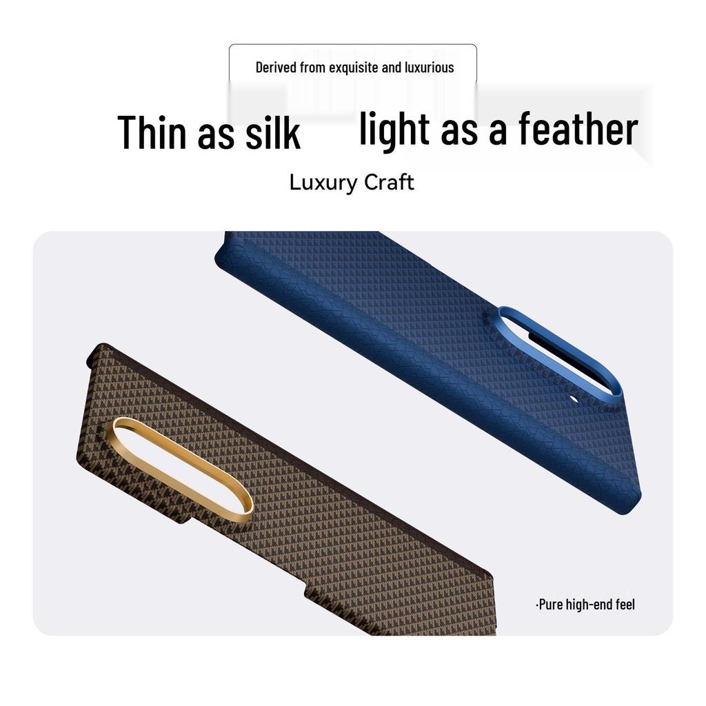 Funda Magnética Ultra Fina de Fibra de Carbono para Samsung Z Fold7, Protección Nano PC de Eje Medio