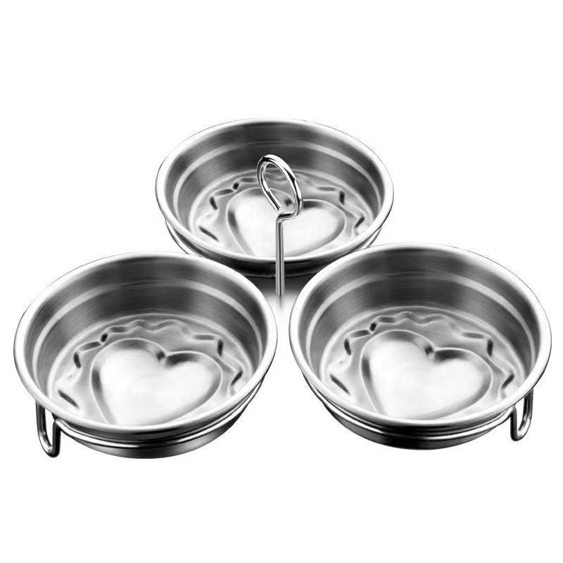 New Stainless Steel Steamed Egg Mold Egg Poached Egg Boiled Egg Artifact Steaming Plate Love Kitchen Heart-shaped Poached Egg
