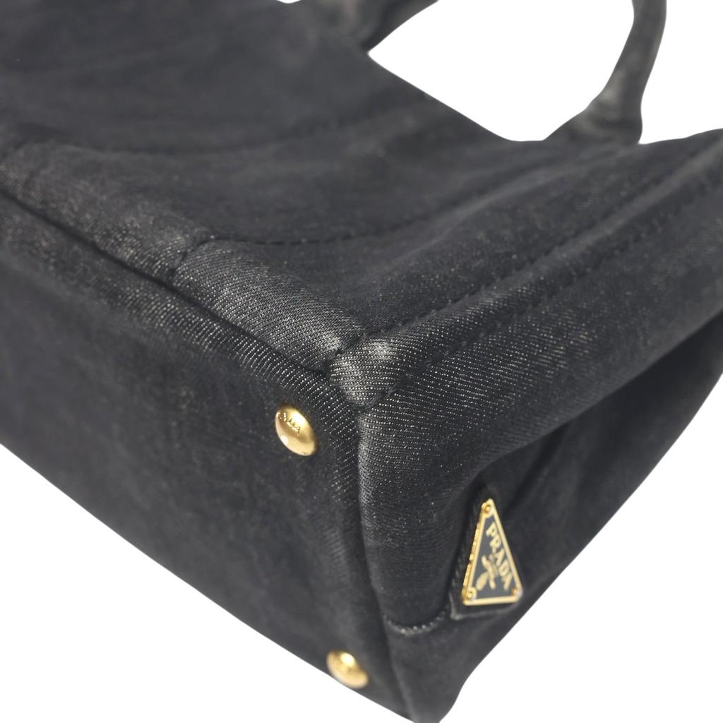 PRADA denim Canapa Tote Bag denim black Women B2439G Used