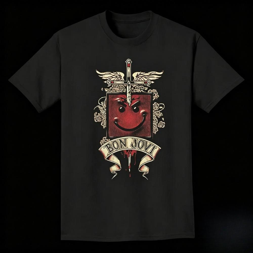 Rock Band Bon Jovi Album Cover Graphic Tshirt Men Women Unisex Shirts 2026 New Summer Spring Hiphop Y2k Fashion T-shirt Tops