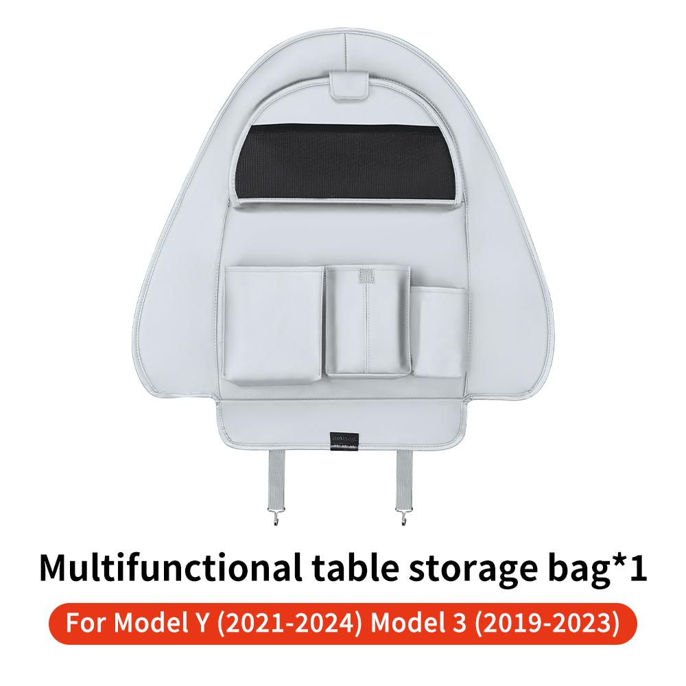 YZ Car Seatback Protector for Tesla Model 3 Y Highland Juniper Seat Back Protective Child Anti-Kick Mats Leather Storage Pockets