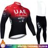 Kompletní cyklistika 2024 UAE Winter Thermal Fleece Jersey Tricuta Man Road Pánské oblečení Set Mtb Team Cyklistické kalhoty Oblečení