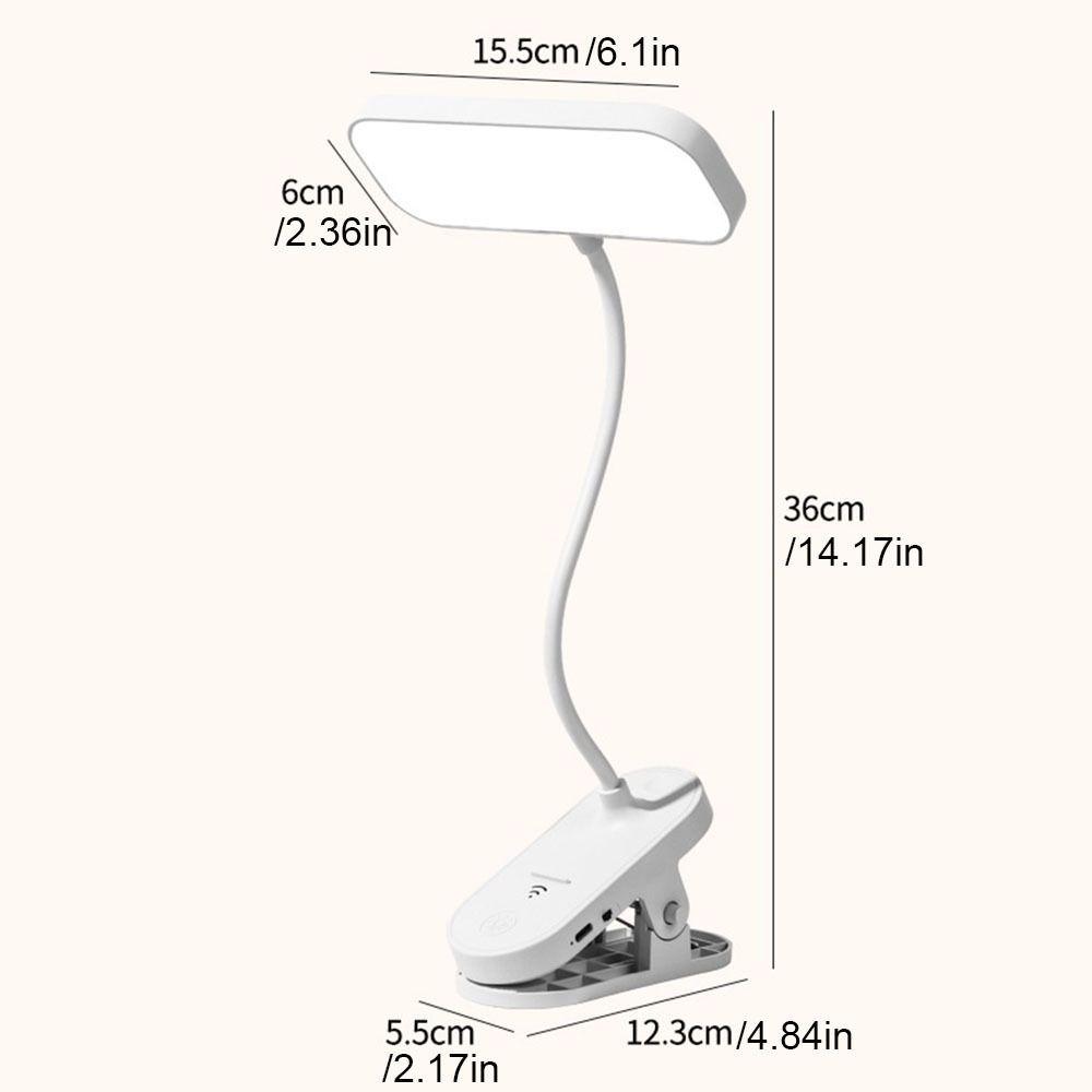 Flexible Bedroom Table Lamp Touch Dimming Reading Lamp with Clip Clamp Night Light School/Office