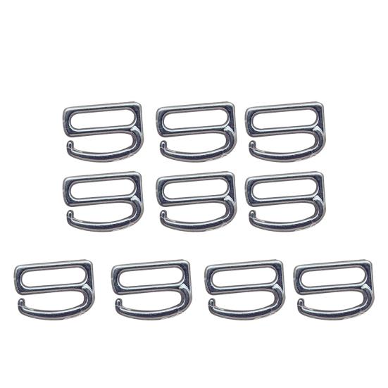 10Pcs Bra Hooks Electroplating Process Strong Material Durable Sturdy Two Holes