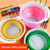 Collapsible Brush Washer Bucket for Students - Compact and Convenient for Painting, Gouache, and Watercolor Brushes.
