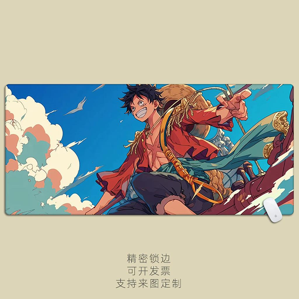 Nuovo Anime Giapponese One Piece Monkey D. Luffy Roronoa Zoro Periferiche Tappetino Mouse Sovradimensionato Ragazzi Anime E-sport Tappetino per Scrivania del Computer Tappetino Cartoon per Tastiera