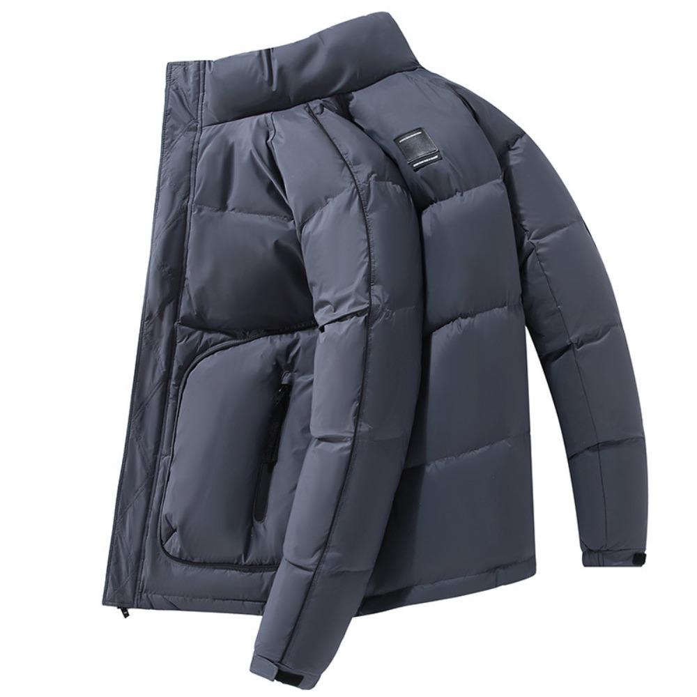 Down jacket men's solid color autumn and winter clothing trendy brand cold-proof top new thickened white duck down