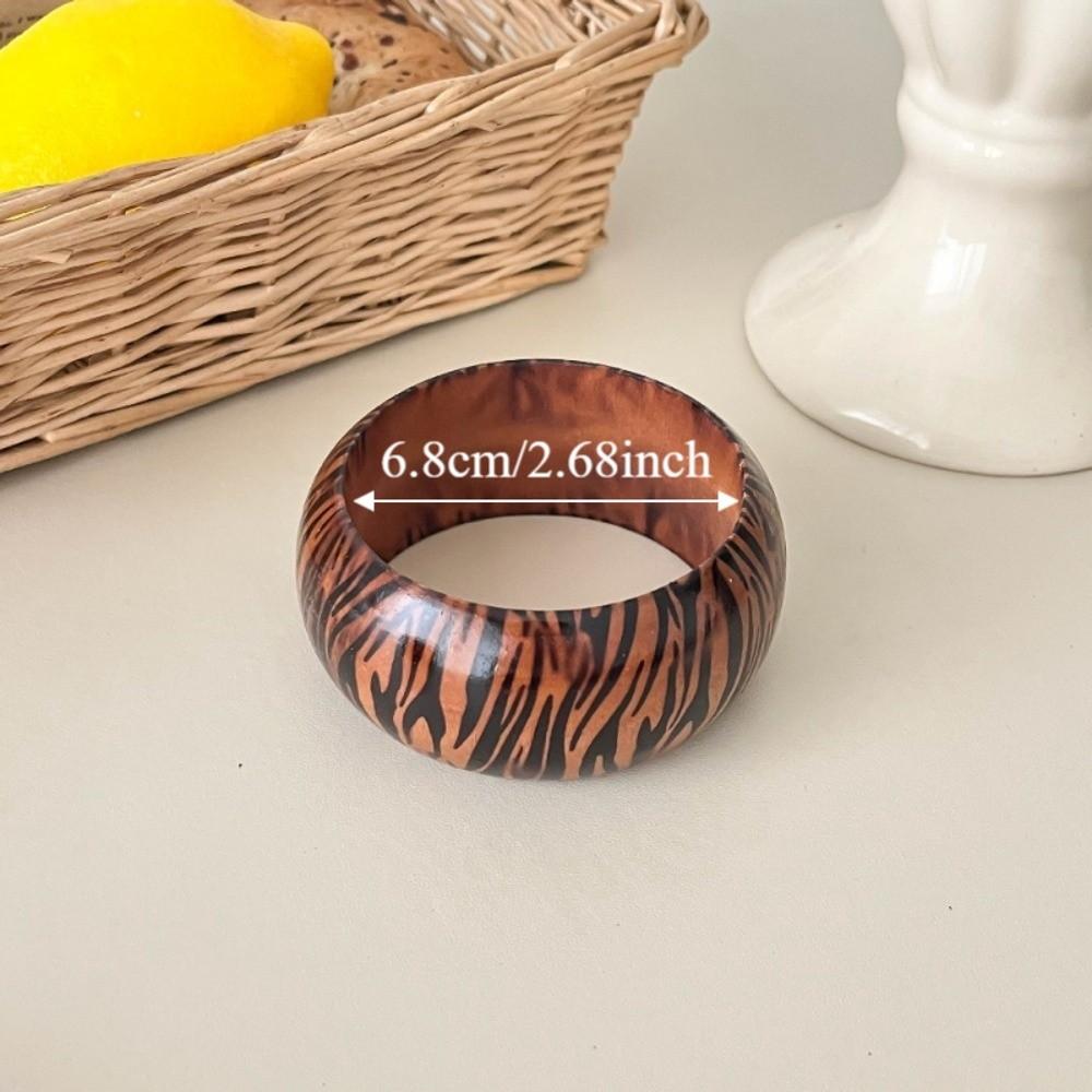 Runt Leopardsmönstrat Armband Mode Ormmönstrat Handring Tigermönster Träarmband Unisex