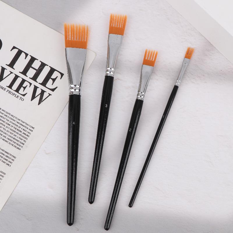 1/4PCS Nylon Bristle Watercolor Brushes Available In Multiple Sizes For Artists' Variety Of Painting Accessories
