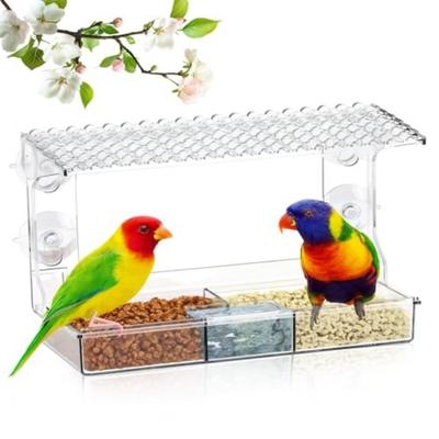 With Strong Suction Cups Window Bird Feeders See Through Weather Resistant Windows Bird Feeder Easy Clean Wild Birdfeeder