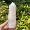 Natural Carved Pink Quartz Rose Crystal Point for Reiki Healing