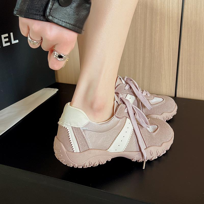 

2025 осень новая платформа повседневная спортивная женская обувь ретро универсальный трендовый дизайн мода обувь Форреста Гампа немецкие тренировочные туфли 40 розовый