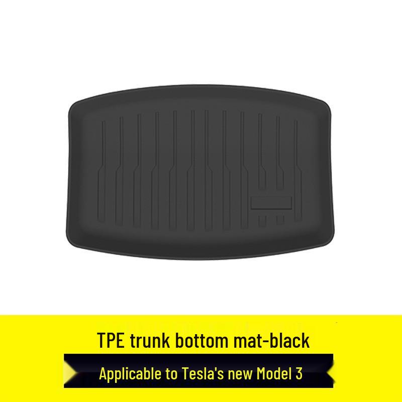 Waterproof, stain-resistant TPE mats for 2025 Tesla Model Y, tailored for front and rear trunks.