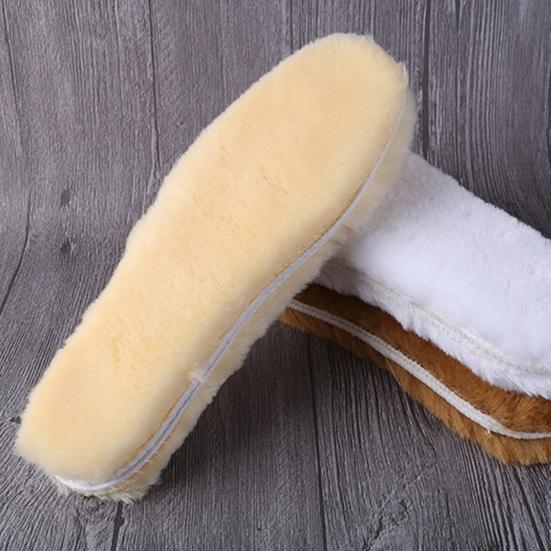 2 pares de plantilla de zapato inserto otoño invierno cálido grueso mezcla de lana peluda amortiguación suave hombres mujeres bota de nieve suela interior almohadilla de pie
