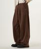 UNKNOWN PLANET Single-Pleat Wide Brushed Cotton Pants Brown