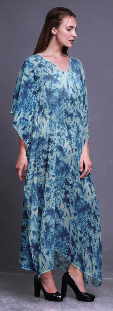 Bimba Tie-Dye Ladies Kaftan Holiday Loungewear Maxi Dress Beach