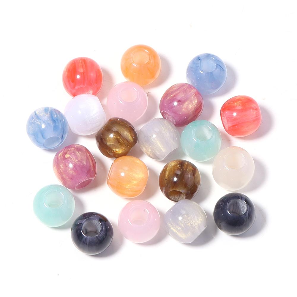 

5-20pcs/lot Mix Color Big Hole Resin Beads Clouds Effect Loose Spacer Beads DIY Bracelet Necklace Jewelry Making Accessories