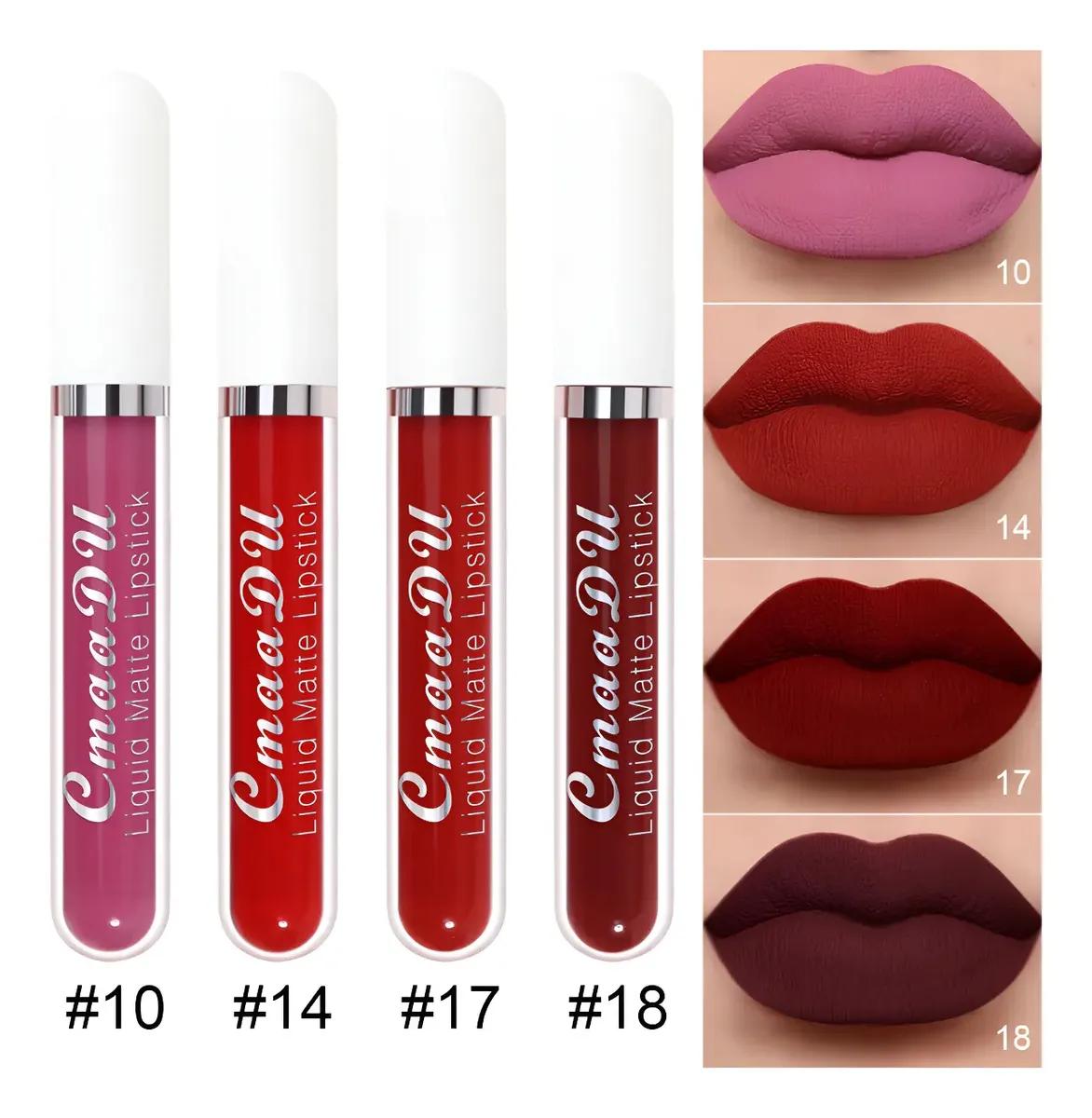 Cmaadu 4pcs Long Lasting Matte Waterproof Lip Gloss
