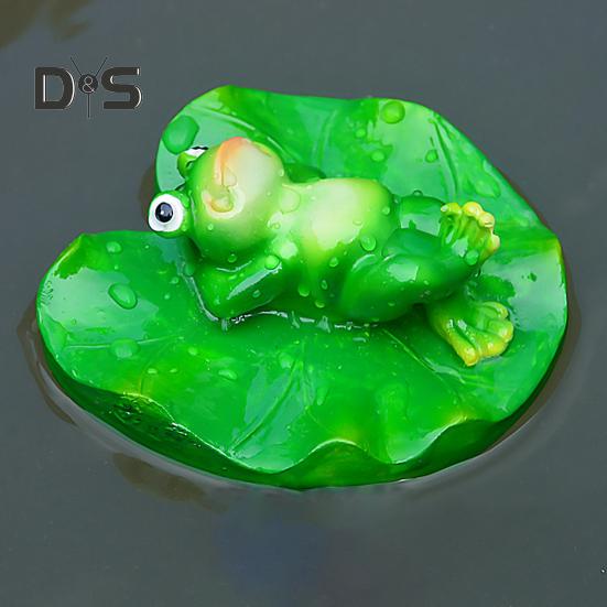 Floating Frog Statue Resin Cartoon Relaxing Frog Ornament Pond Floating Frog Figurine for Aquarium Garden Pool Water Feature Decor