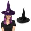 Halloween Party  Witch Hats Party Wide Brimmed Pointed Hat Accessory Tulle Witch Hat with Buckles Conjurer