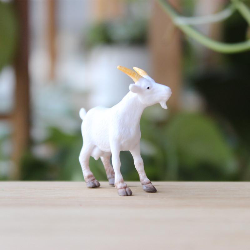 1Pc Simulation PVC Farm Animals, Goats, Lambs, Aries Model Ornaments, Miniature Scene Pastoral DIY Ornaments