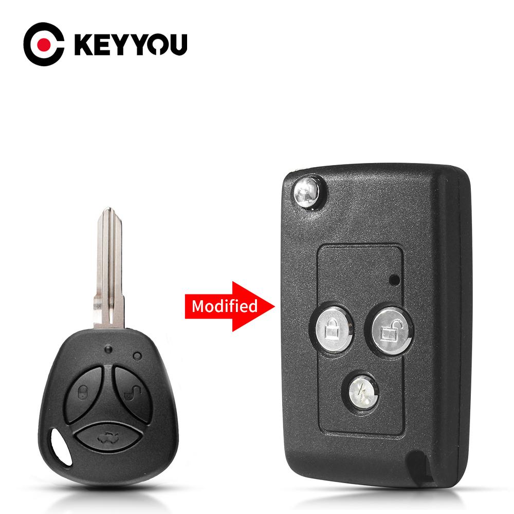 S 3 Buttons Replacement Modified Flip Car Key Shell For Lada Granta Vesta Sedan Remote Case Priora Kalina Niva Vaz