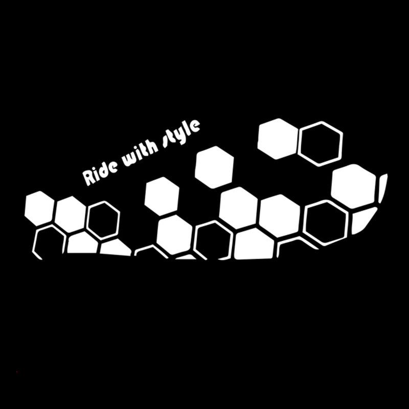 Motorbike Fender Stickers Hexagonal Reflective Stickers Reflective Body Stickers Honeycomb Shaped Pull-On Body Decals