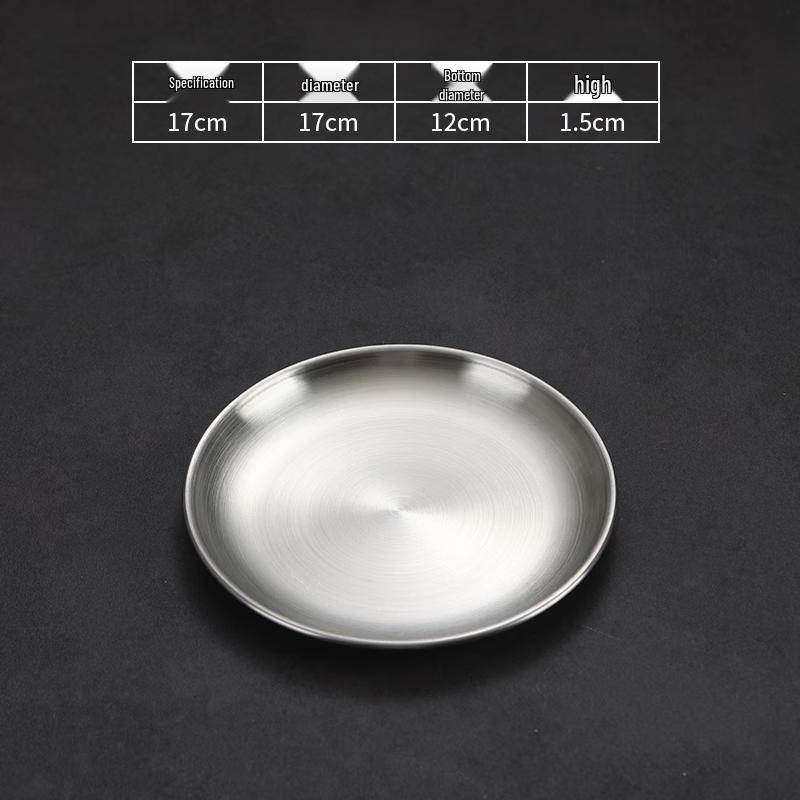 Stainless Steel Round Korean Style Matte Serving Plates