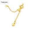 18K Gold Plated Brass 55mm Extension Extended Heart Tail Chains With Lobster Clasps Connector For DIY Jewelry Making Supplies