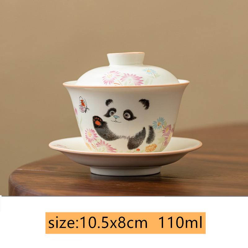 

Китайский Милый Рисунок Панды Гайвань Ручной Работы Керамическая Чашка для Чая Чашка для Чая Домашняя Красота Ситечко для Чая Дорожные Аксессуары для Чая