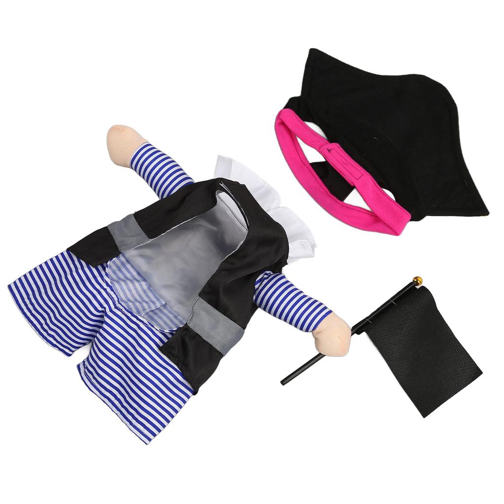 Dog Pirate Costume Fashionable Cute Cartoon Print Pet Pirate Suit for Pets Dogs Cats L