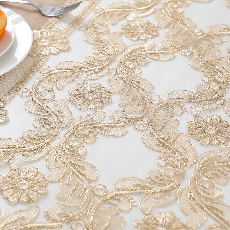 Europäische Luxus runde Tischdecke Spitze Stoff Ornament Verschönerung Haushalt Abdeckung Tuch Kaffee Tisch Tischdecke Esstisch Tuch