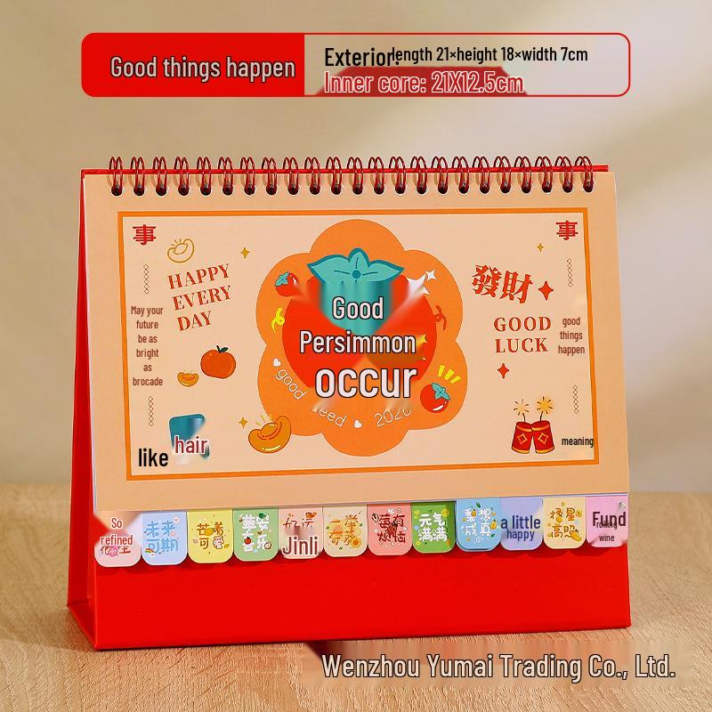2026 3D Red Festive Desk Calendar: Fine Carving, Hollowed-out Design, Wire-o Binding, Customized Logo Option