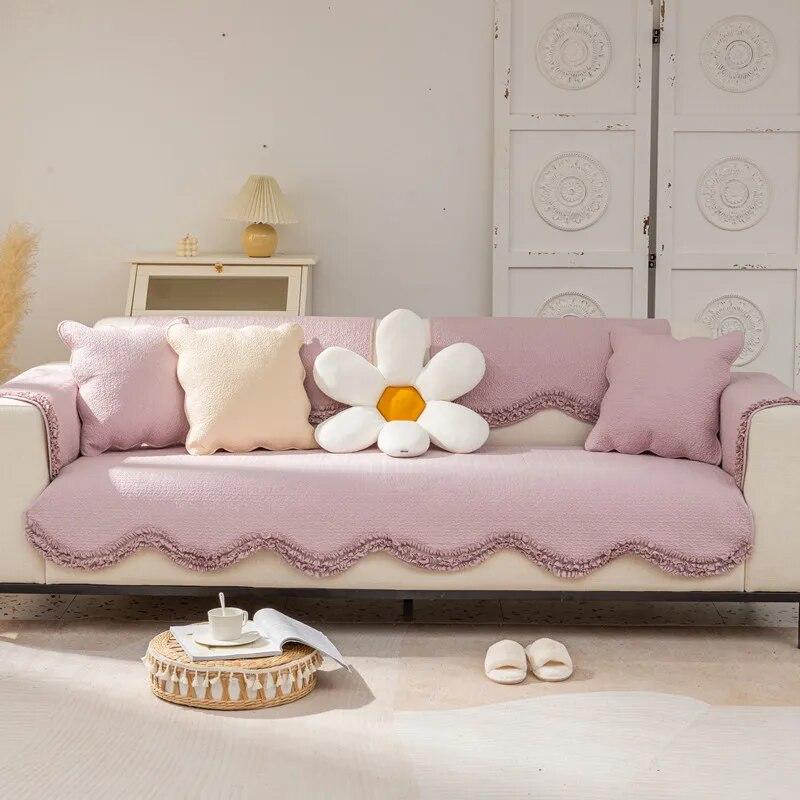 

Изысканная подушка для дивана Four Seasons General Cotton Korean с изогнутой боковой частью, современная простая нескользящая подушка для дивана, полотенце 70x210cm