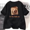 Funny Bread Dog Cat Tshirt Women Unisex Couple Graphic T Shirts Summer Lover Clothing Animal Short Sleeve Tshirt Tops Y2K