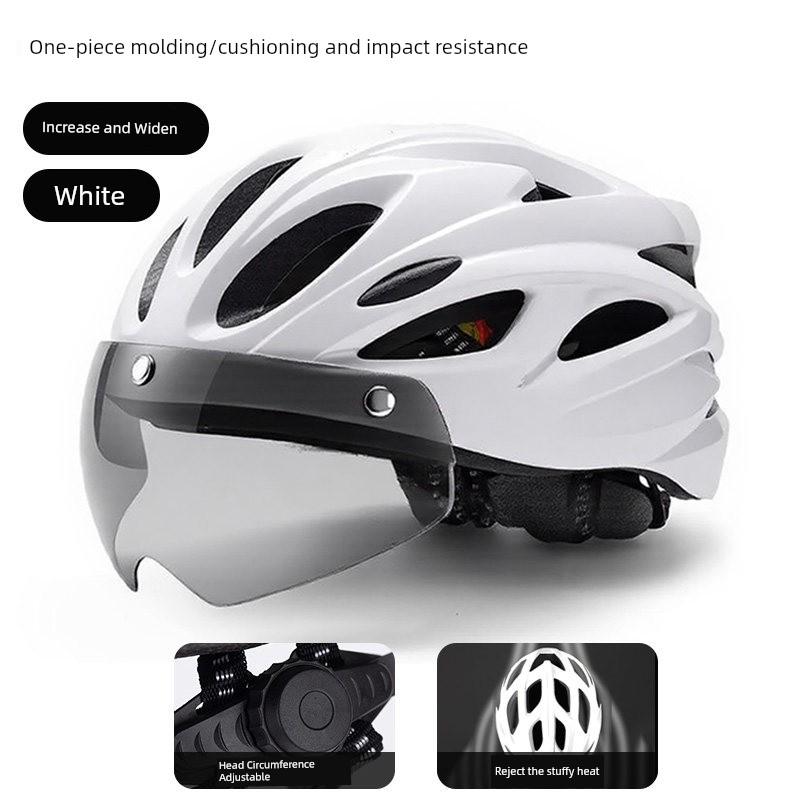 Yu Zhaolin's Premium Bicycle Helmet with Integrated Goggles, One-Piece Riding Helmet for Men and Women, Mountain and Road Safety Helmet