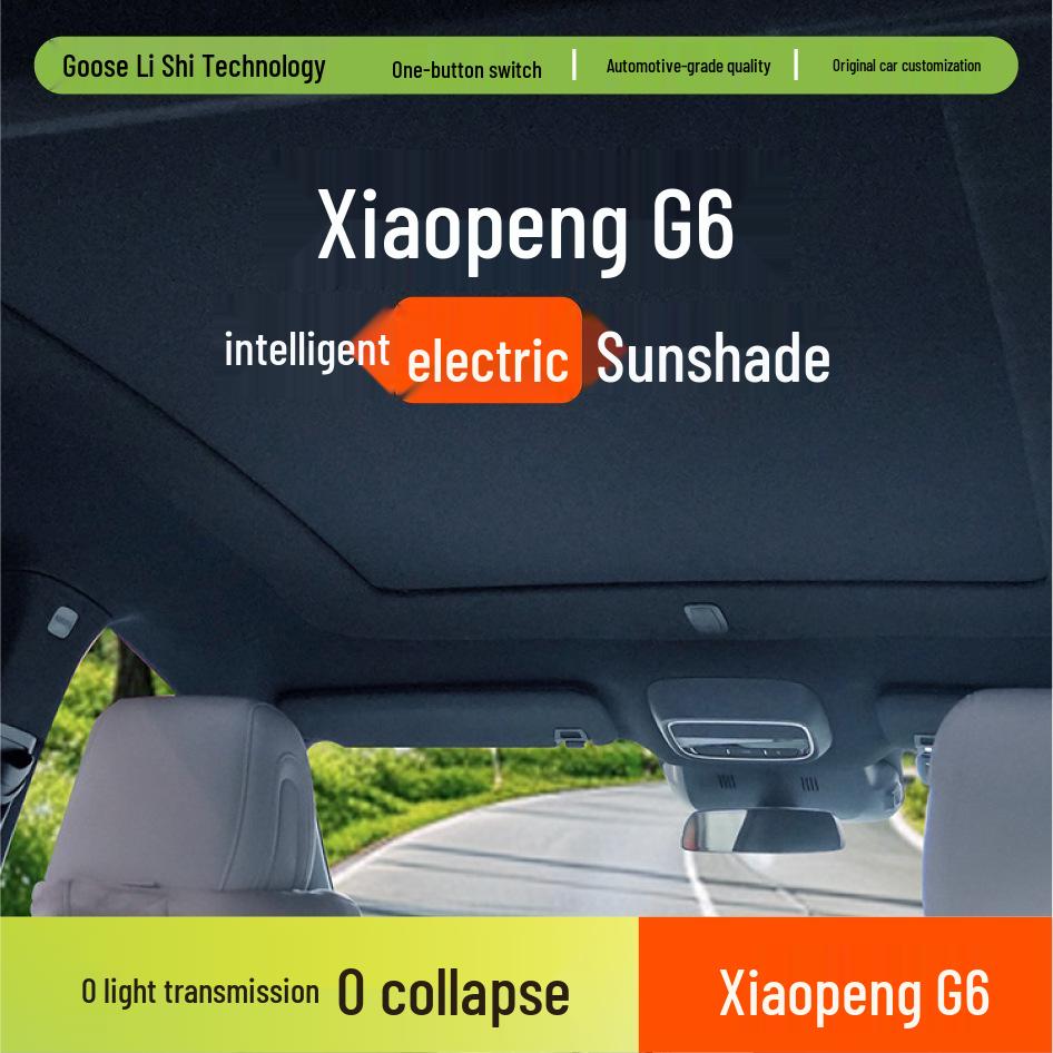 Солнцезащитная шторка люка XPeng G6: Электрический умный рулонный шторы с голосовым управлением, полностью блокирующие свет, «Звездное небо». XPeng G9 (Universal) [Black]