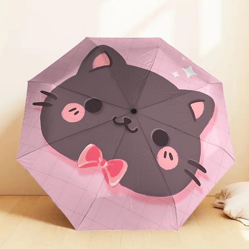 Kawaii Cat Bow Tie Umbrella: Cute Design, Automatic Opening & Closing, Outdoor Travel Essential, Lightweight & Durable 018