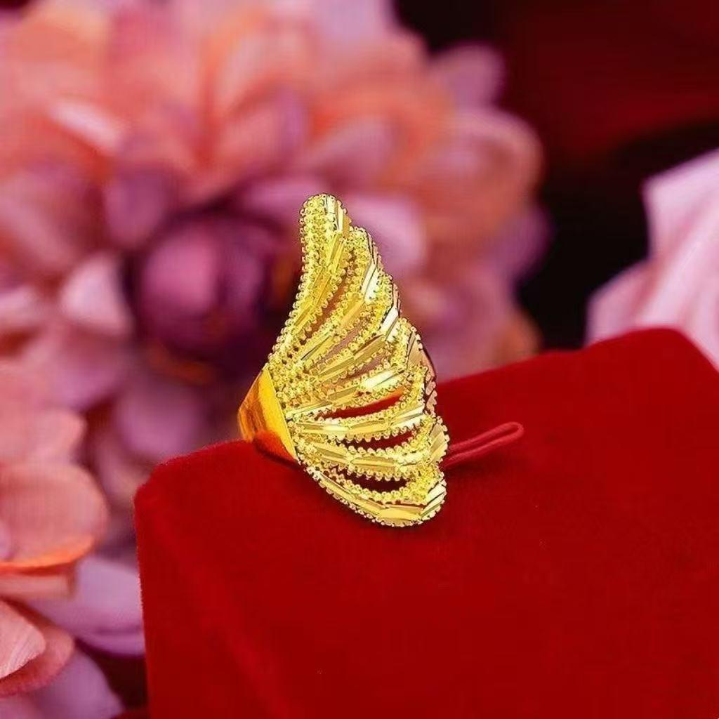 Elegant Gold Phoenix Tail Adjustable Women's Ring