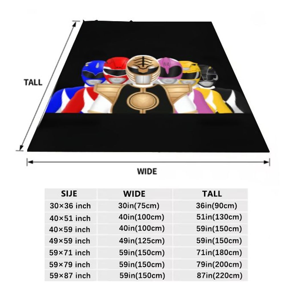 Superhero Squad Microfiber Fleece Blanket - Colorful Characters Inspired by Power Rangers Design, Soft and Cozy Throw for Kids -