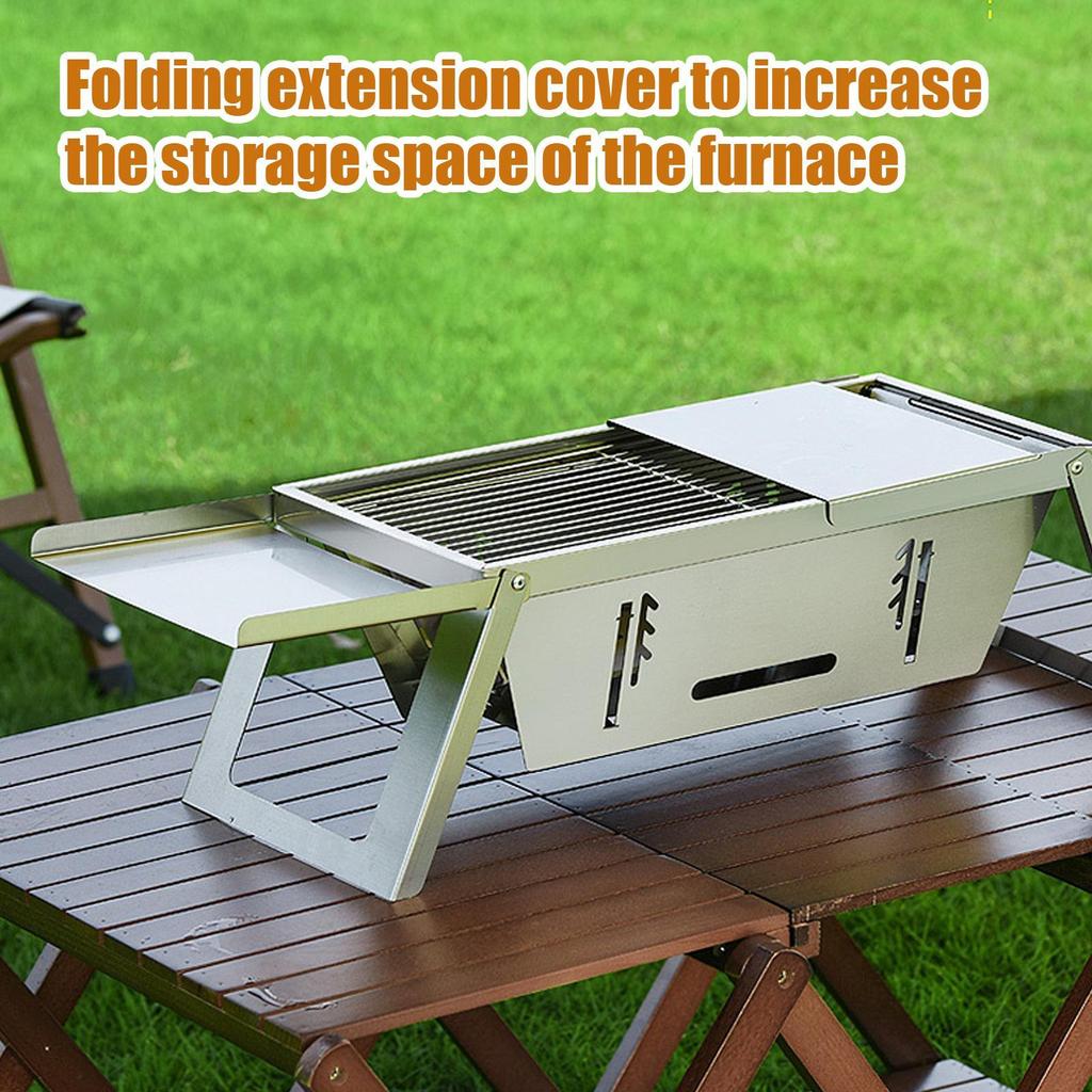 Stainless Steel Barbecue Stove Outdoor Charcoal Folding Barbecue Rack Household Small Folding Carbon Barbecue Skewer Stove bbq