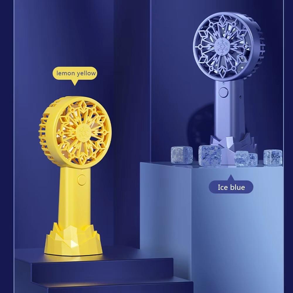 Handheld Desktop Dual-Purpose Fan Usb Charging Portable With Base Two-Color Optional Fashion Design Abs Material Natural Wind